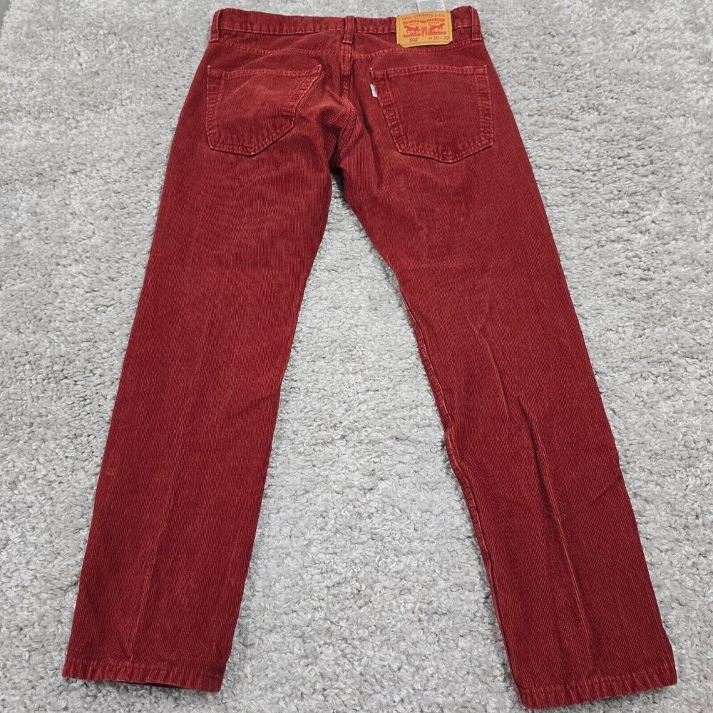 Levi's‎ 502 Mens Corduroy Straight Leg Pants Red Size 30 (fits 29x27) - Picture 8 of 16